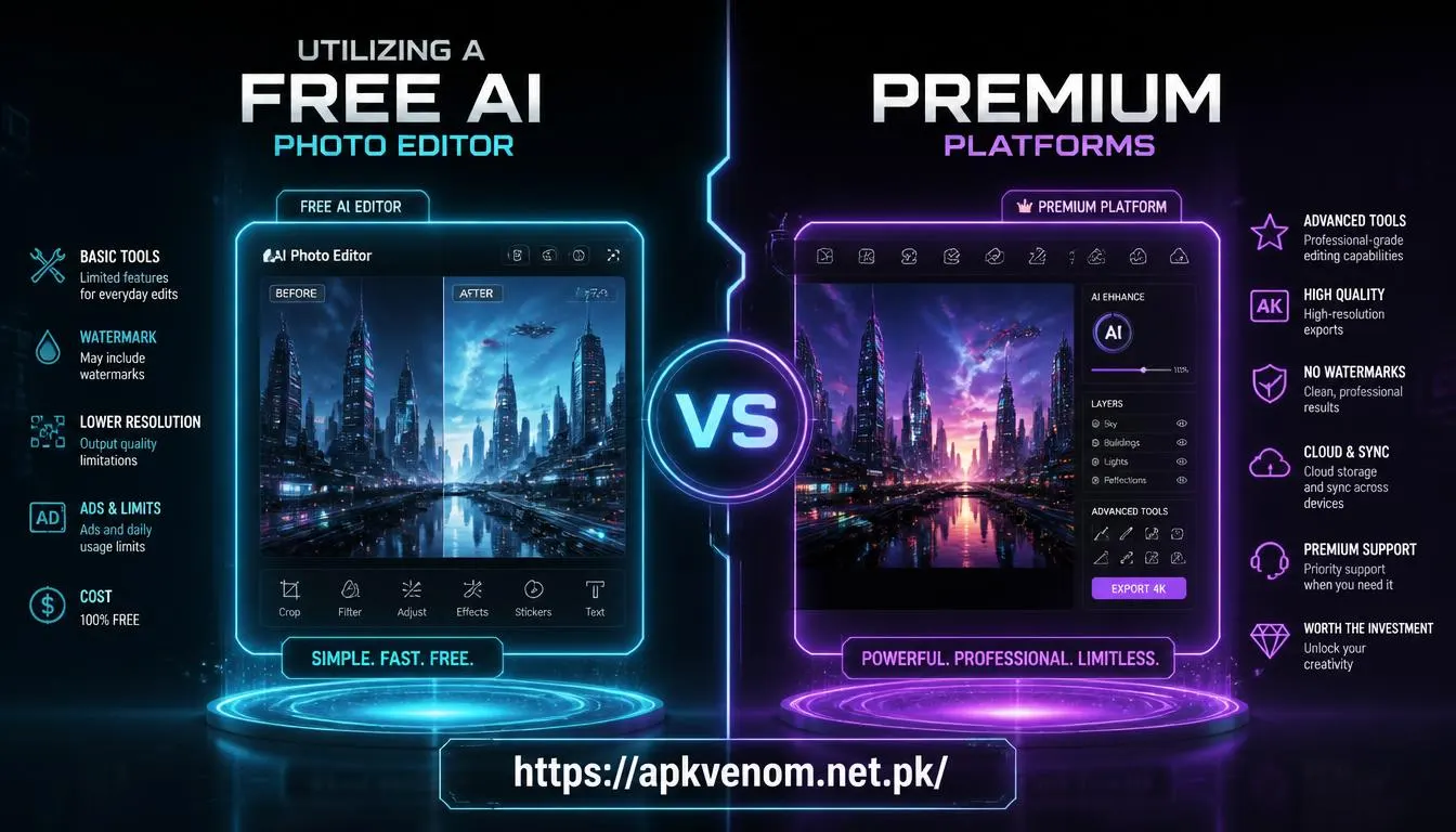 Utilizing a Free AI Photo Editor vs. Premium Platforms