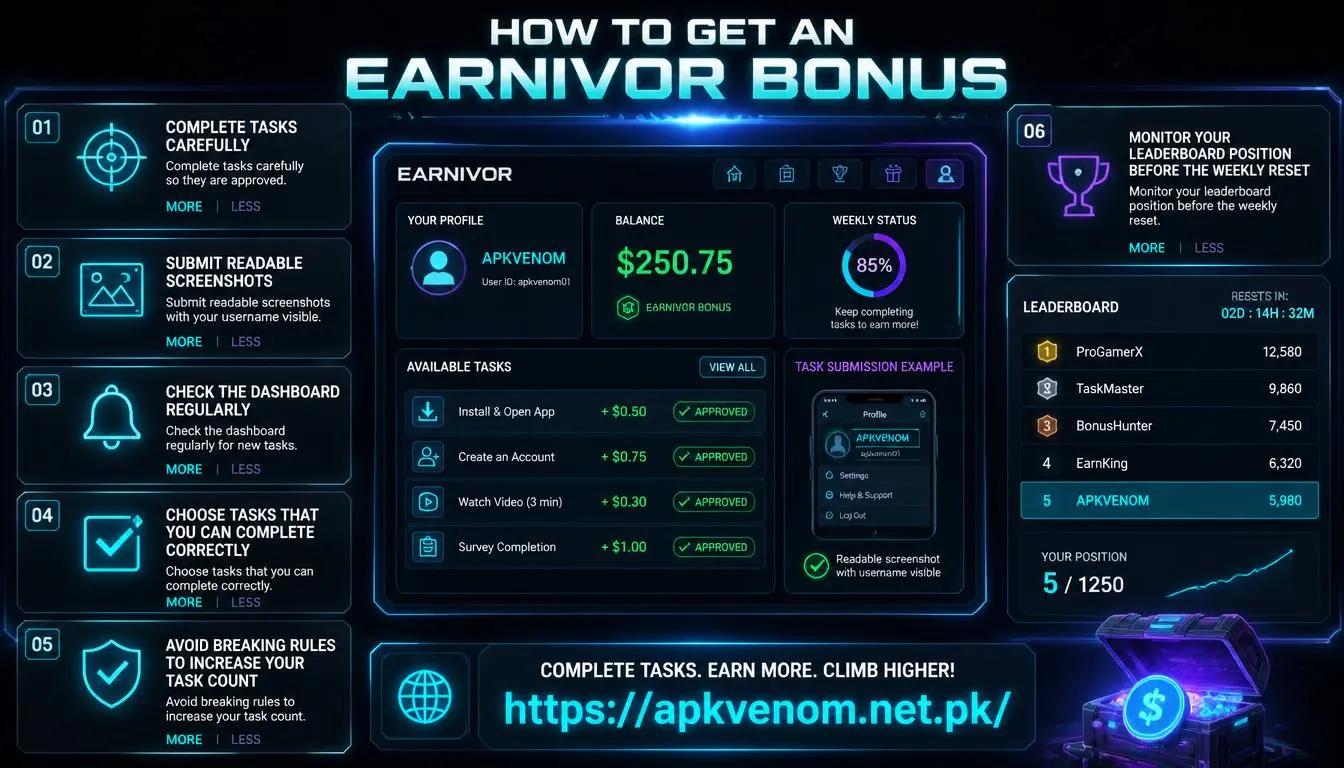How to get an Earnivor bonus