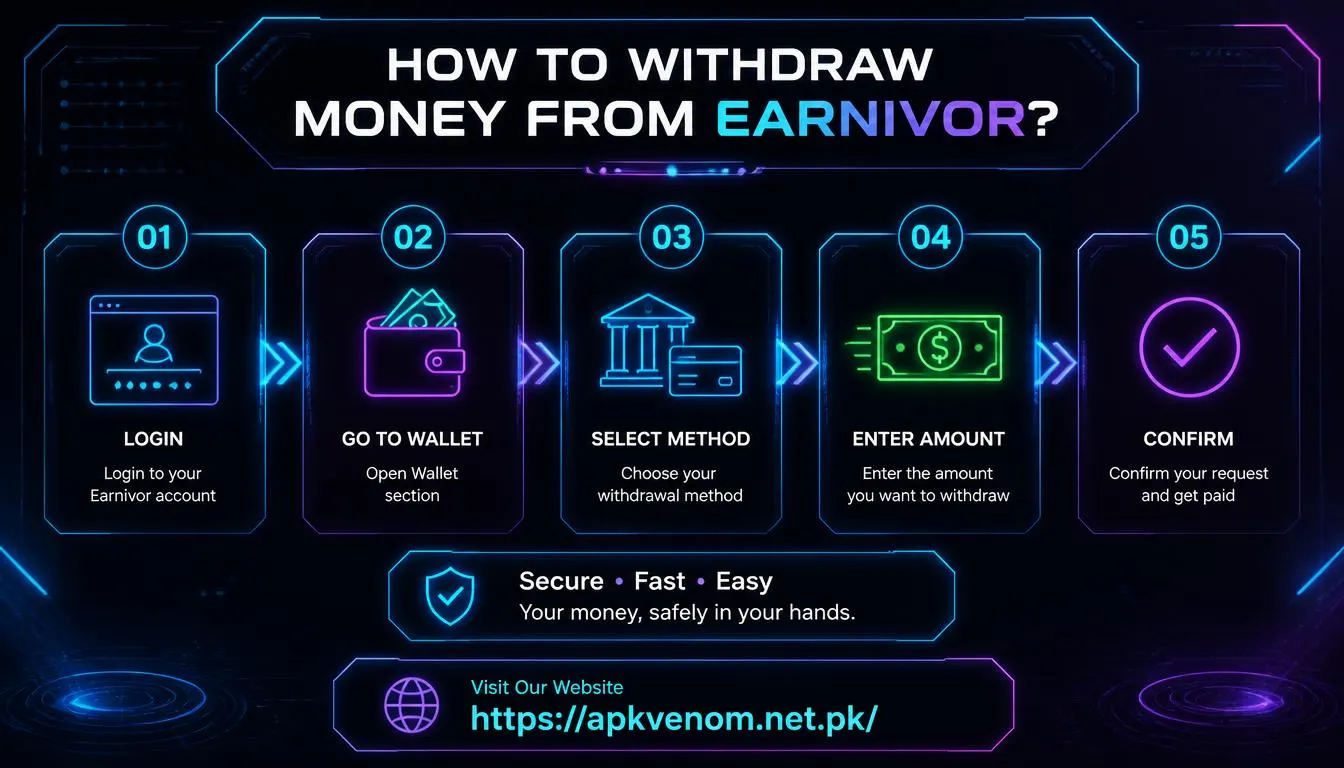 How to withdraw money from Earnivor