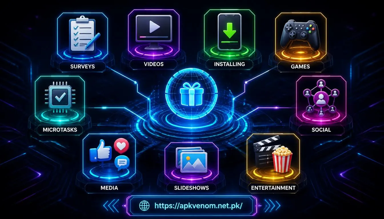 What Types of Tasks Are Available Playing games Social media activities