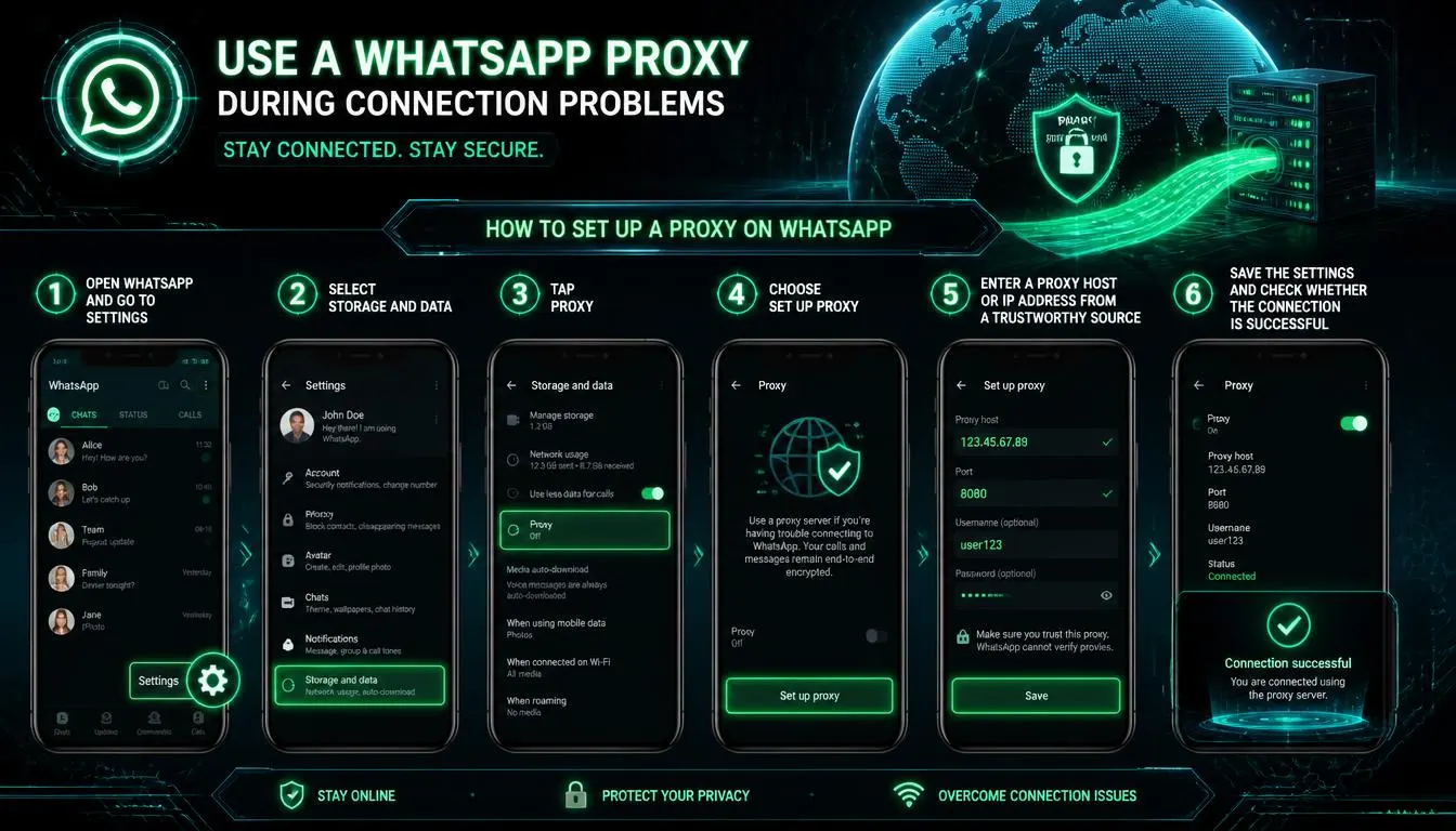 WhatsApp proxy during connection problems