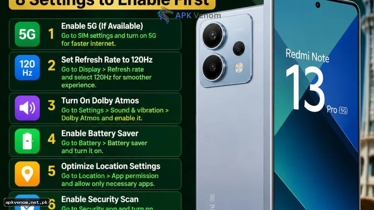 Redmi Note 13 Pro Tips for Pakistani Users  8 Settings to Enable First