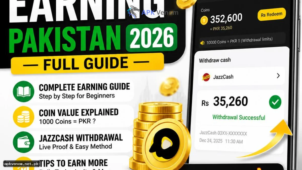 SnackVideo Earning Pakistan 2026  Full Guide, Coin Value & JazzCash Withdrawal